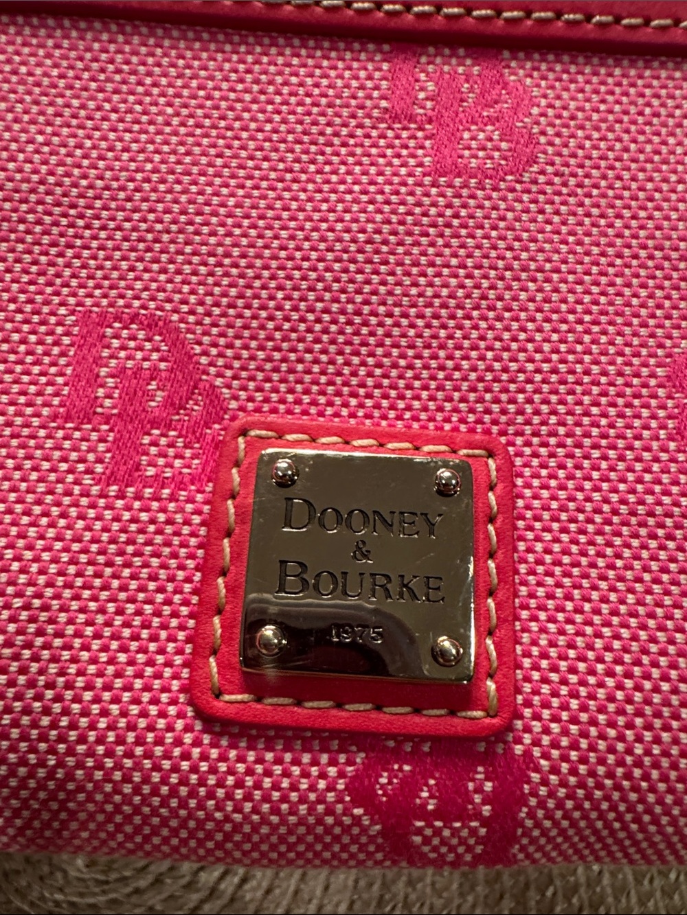 Dooney & Bourke Hot Pink Logo Zip Wristlet - Picture 2 of 10